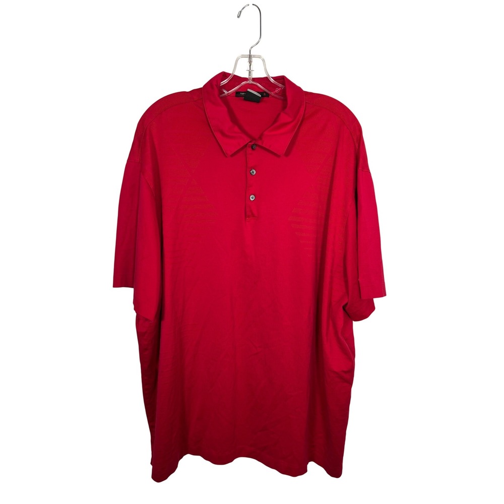 Tiger Woods Collection‎ Red Regular Fit Polo Shirt Athletic Golf Cotton XXL